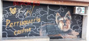 graffiti gus pel peluqueria canina